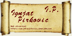 Ignjat Pirković vizit kartica
